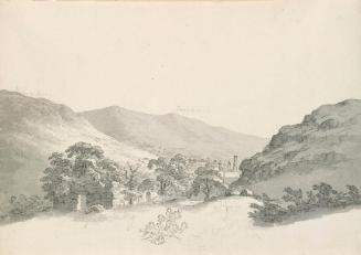 The Round Tower, Glendalough, County Wicklow, from Temple-na-Skellig