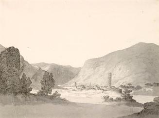Saint Kevin's, the Cathedral, and the Round Tower, Glendalough, County Wicklow