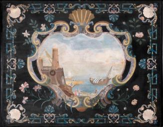 Scagliola Console Tabletop with a Seascape