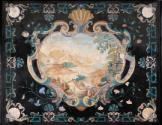 Black Scagliola Tabletop with a Landscape