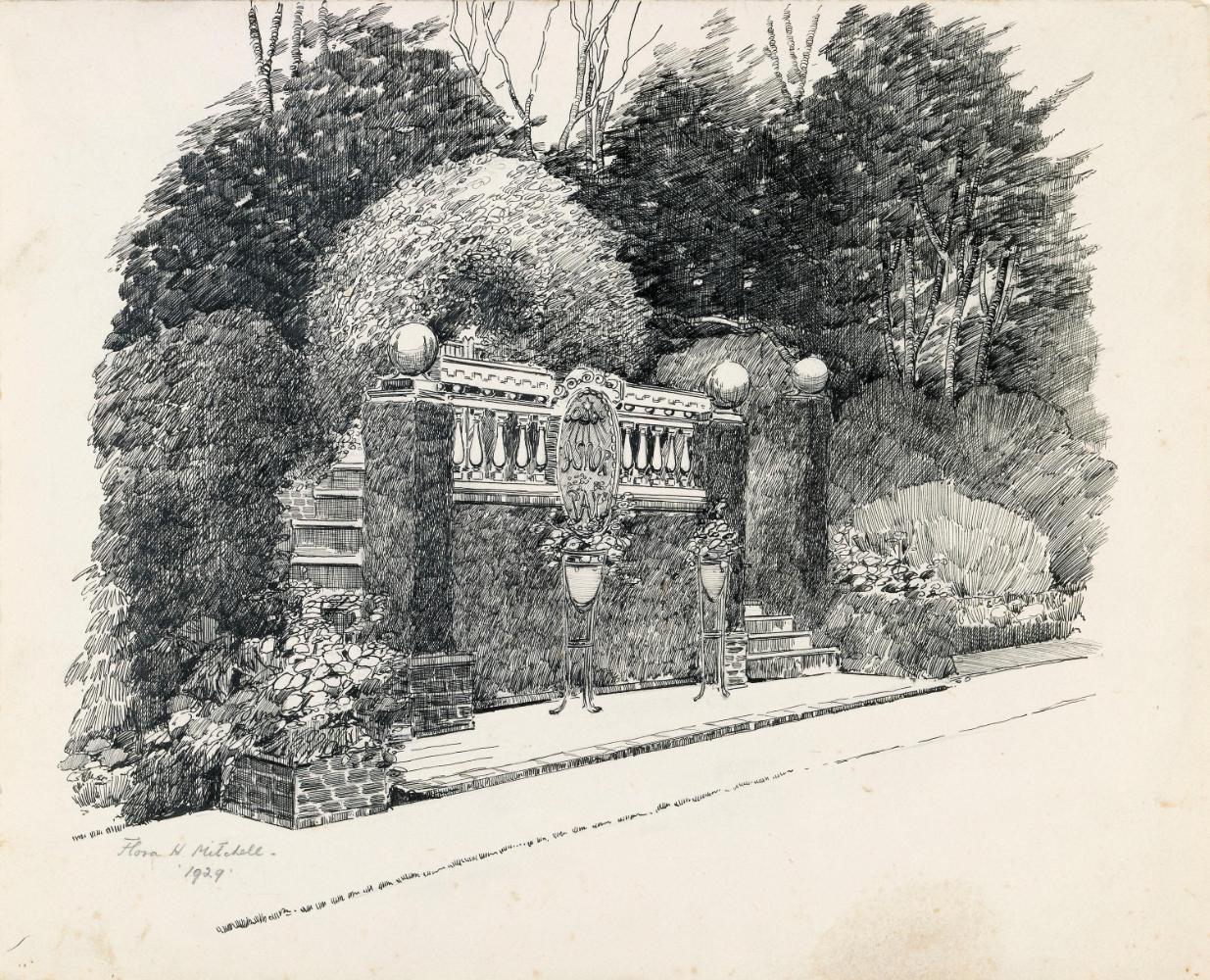 Garden Steps and a Shrubbery