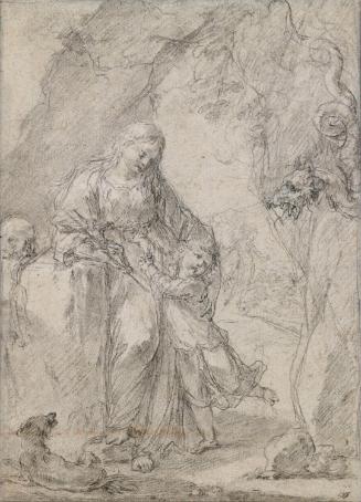 Saint Margaret of Cortona with her ?Son; the same on verso