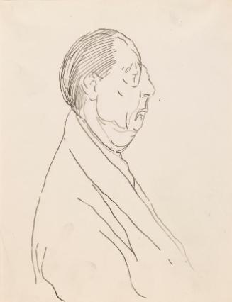 An Elderly Man With a Monocle in Profile