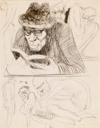 A Man Reading and Posed Nudes