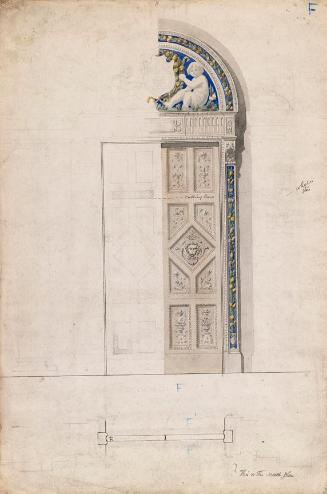Elevation and Plan for Door and Frame, Doorway F