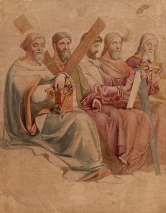 Saints Peter, Andrew, John the Evangelist, Simon and Luke (left to right)