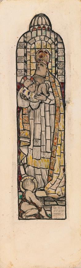 Simeon Holding the Infant Jesus, with Saint John the Baptist, Baptistry of Saint Brendan's Cathedral, Loughrea, County Galway