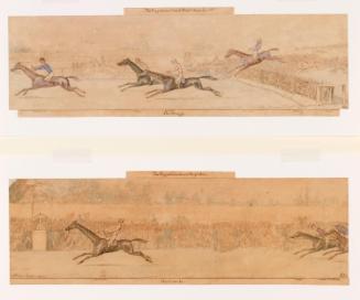 The Hippodrome Grand Steeple Chase, June 17th 1839 - the Struggle (top) and the Come In (bottom)