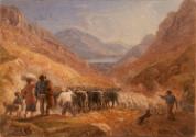Herdsmen Driving Cattle and Sheep through Tal-y-Llyn Pass, Wales