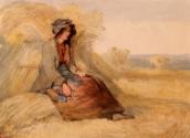 A Young Woman Resting in a Cornfield