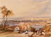 Saint Bénezet Bridge across the River Rhône and Avignon beyond