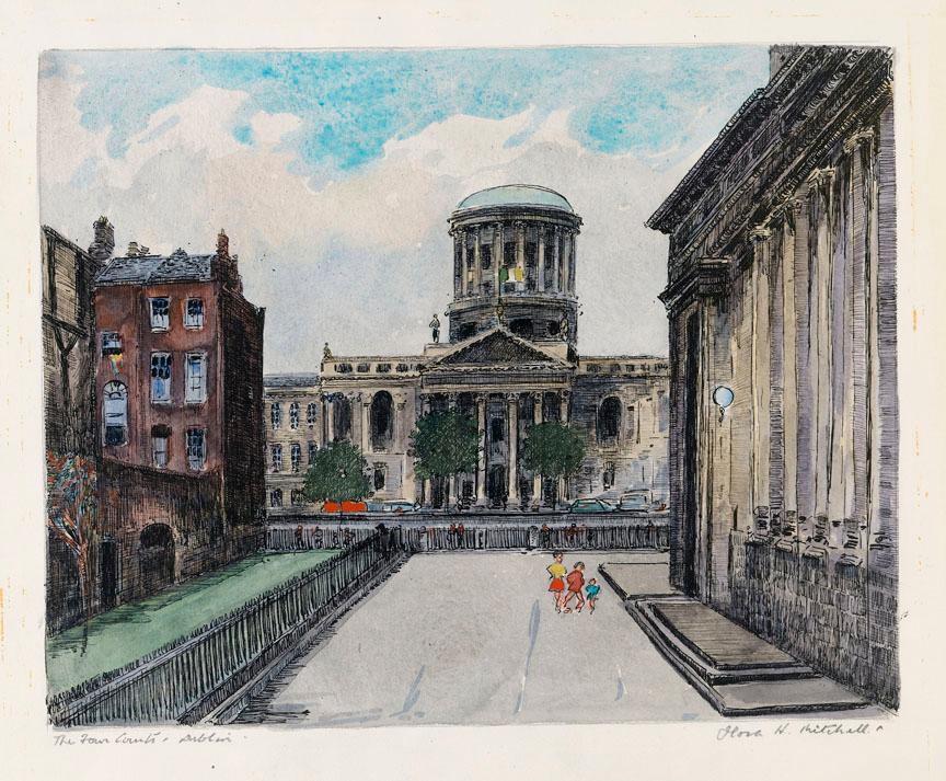 The Four Courts from outside the Church of Adam and Eve and the Immaculate Conception