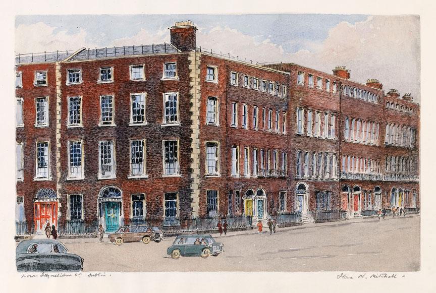 The Corner of Mount Street Upper (left) and Lower Fitzwilliam Street