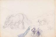 Elfin Children Chasing a Horse
