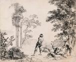 Four Men by a Classical Ruin