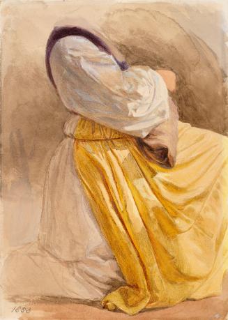 A Kneeling Woman with a Yellow Dress