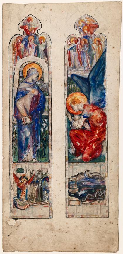 The Annunciation, with the Expulsion of Adam and Eve, and Gideon, Holy Trinity Church, Hoghton Street, Southport, Merseyside, England