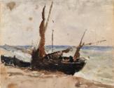 Fishing Boats on the Strand, Normandy
