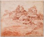 Fortified Village with a Castle, Keep and a Church