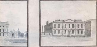 Part of the Marine School, Sir John Rogerson's Quay and Molyneux House Asylum for Blind Females, Peter Street; Ballsbridge and the River Dodder (on verso)