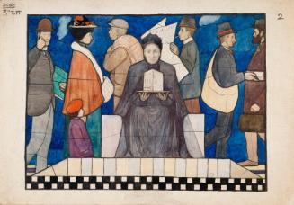 Emma Cons with Pedestrians, Detail from proposed Emma Cons Memorial