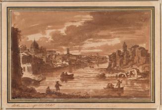 Saint Peter's Rome, from the Banks of the River Tiber