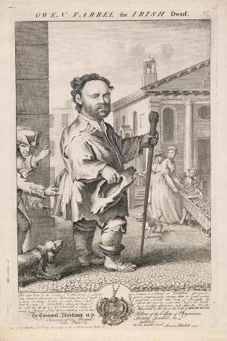 Owen Farrel, the Irish Dwarf, (1716-?1742), against St Paul's Covent Garden, London