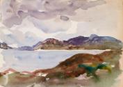 Rain Clouds near a Bay; Coastline (on verso)