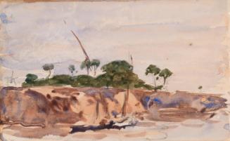 A Boat by the Bank of the River Nile, Egypt; a ?Harbour (on verso)