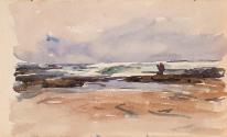 The Rising Tide and a Rock Pool; Cows (on verso)