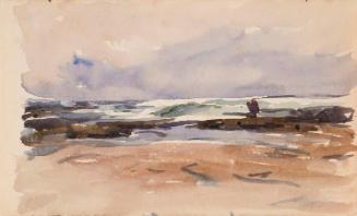 The Rising Tide and a Rock Pool; Cows (on verso)