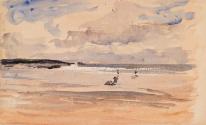 An Empty Beach; Cows (on verso)