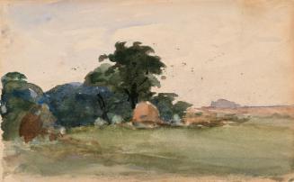 Ireland's Eye, Trees and a Hay Wynd; Cows (on verso)