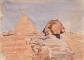 The Sphinx and Chephren Pyramid, Giza, Egypt