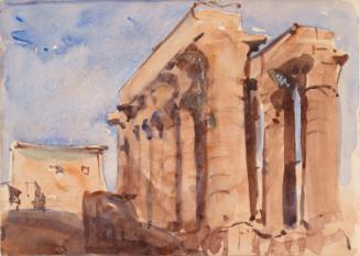 An Egyptian Temple; A Cow (on verso)