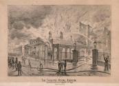 Theatre Royal, Hawkins Street, Dublin, on fire, 9th February 1880