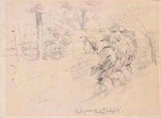 Men Sitting in Saint Stephen's Green, Dublin; Three Heads (on verso)