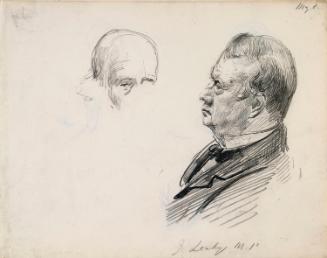 The Head of an Old Man and J. Leahy M.P. (right); The Court President, Sir James (later Baron) Hannen (1821-1894) (on verso)