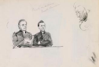 Two Priests in Court and a Barrister's Head; Two Ornately Framed Mirrors (on verso)