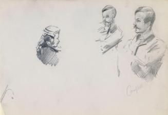 A Court Official (left) and Henry Campbell, Secretary to Parnell (twice)