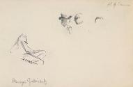 A Seated Figure and Three Male Heads in the House of Commons
