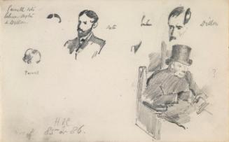 Charles Stewart Parnell (left), Thomas Sexton (centre), John Dillon (right), and an Unidentified Onlooker in the House of Commons