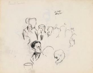 A Group of Heads; Sir James Hannen's and a Man's Head (on verso)