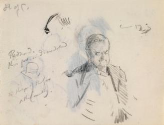 John Edward Redmond in the House of Commons; an Unidentified Man and Edward Bond (on verso)