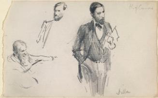 Charles Stewart Parnell (left) and John Dillon (centre and right) in the House of Commons