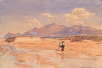 A Stream in the Sands, looking across Smerwick Harbour to Mount Brandon; Fields (on verso)