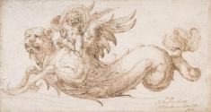 An Amorino Riding a Winged Monster