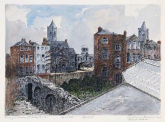 The Ruins of Saint Nicholas', Christchurch Place, Synod Hall, The Four Courts and Christchurch Cathedral Tower