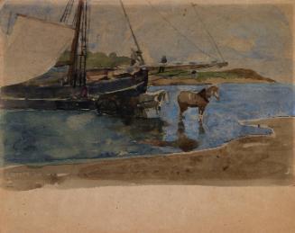 Unloading a Boat with a Horse and Cart