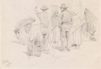 Galway Fishermen, a Donkey and Creels